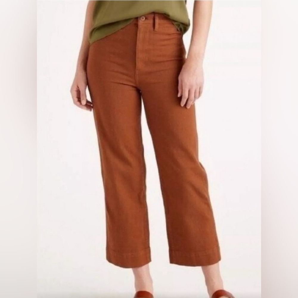 Quince - Organic Stretch Cotton Twill Wide-Leg Crop Pants